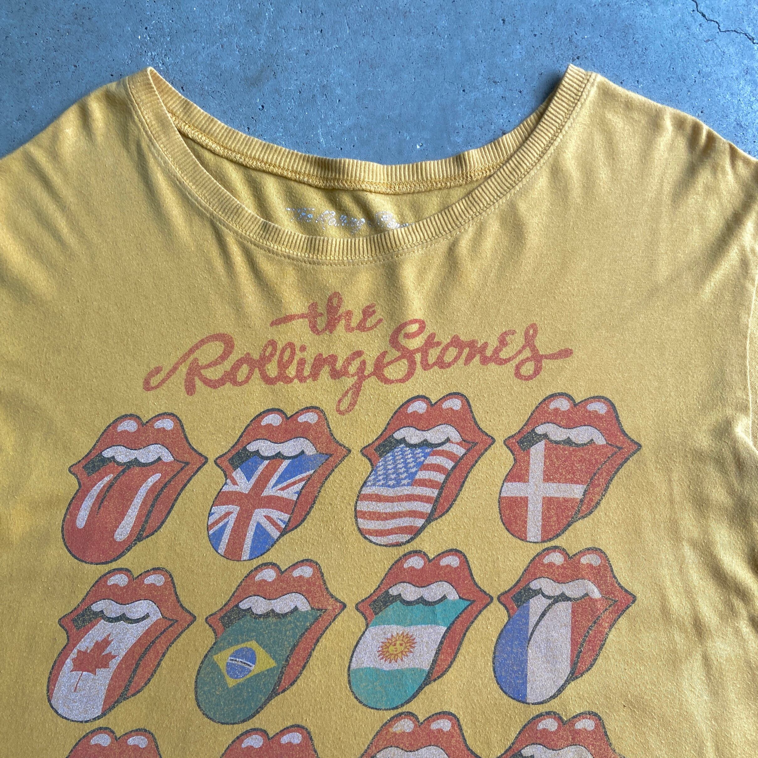 古着　The Rolling Stones Tシャツ イエロー The Rolling Stones ローリングストーンズ バンドTシャツ メンズM 古着