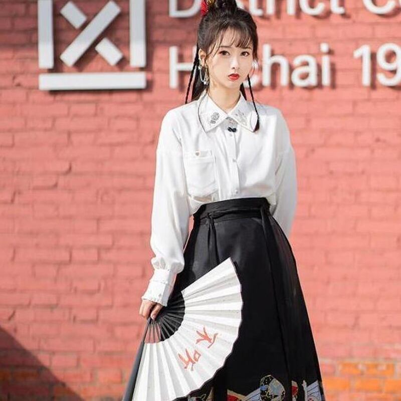 池夏シリーズ プリーツ ラップスカート ロング マキシ丈 Chinese