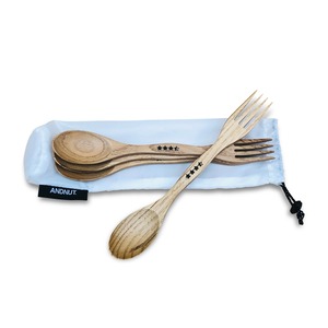 219012 WOODEN CAMP SPORK SET OF 4PCS