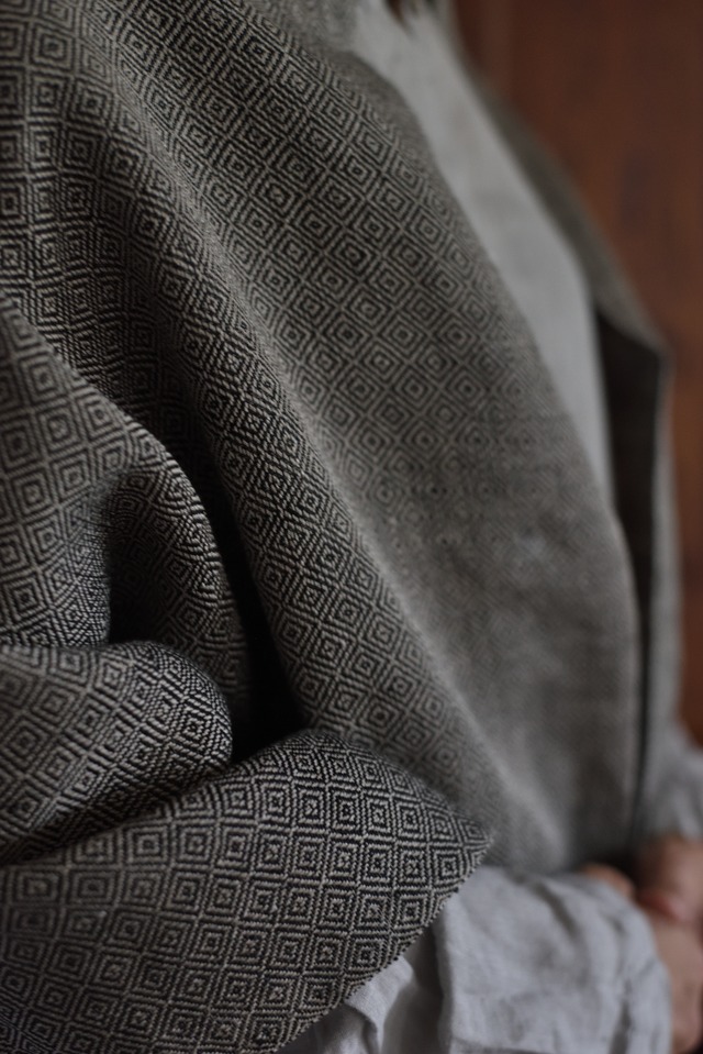 Koriolis Textiles グーズアイ柄リネンショール