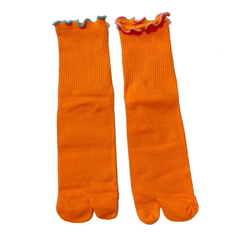 【solmu×HITOTSUDAKE】mellow 足袋socks（オレンジ）もも×solmuブルー