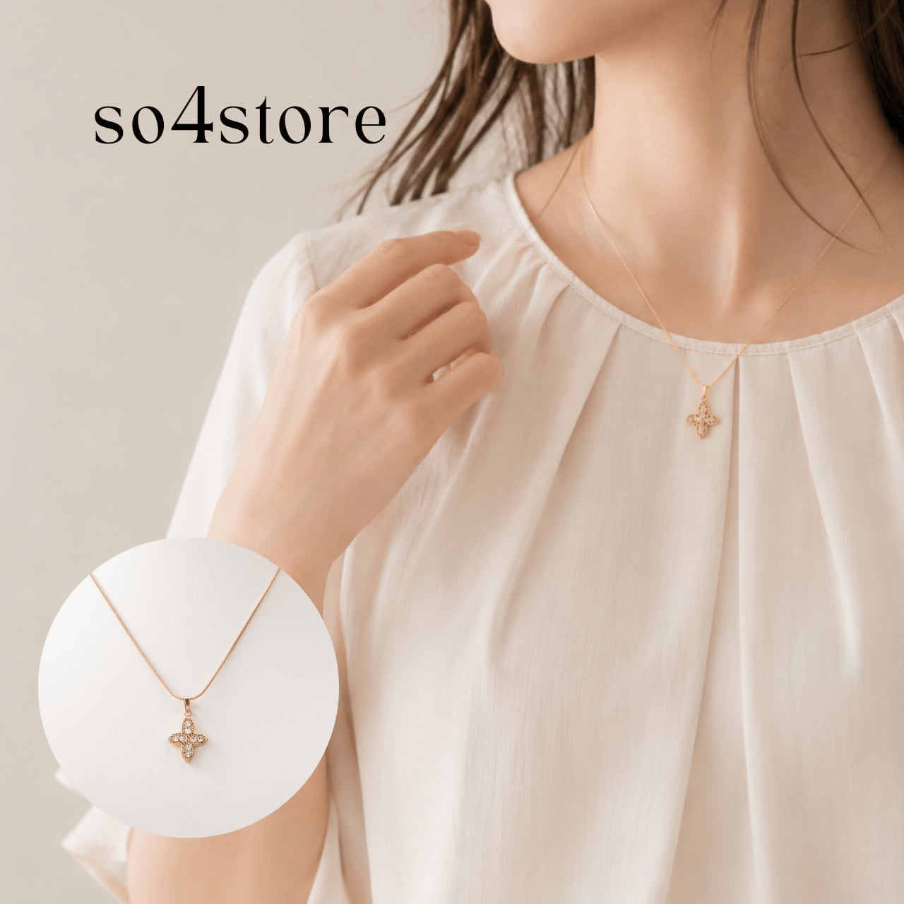 Clover Bijou Necklace【クローバービジューネックレス】