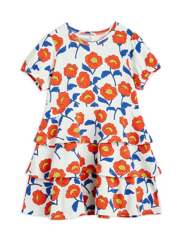 【23SS 】minirodini( ミニロディーニ )Flowers aop ss dress red ワンピース　花　