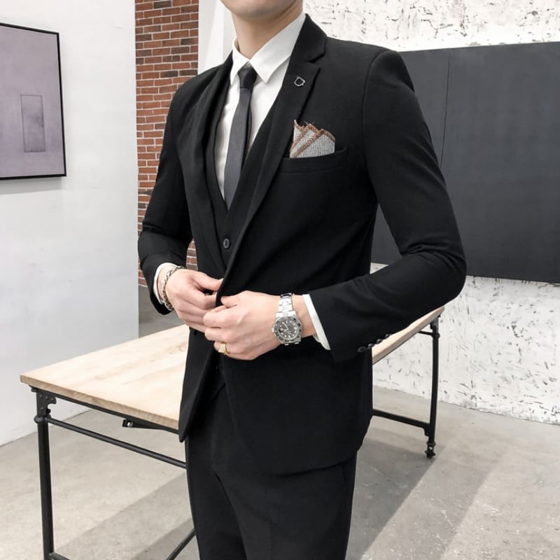 シンプル ドレススーツ スリーピース 3カラー A1453