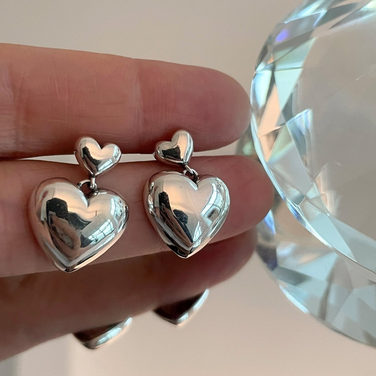 送料無料】 ピアス ハートピアス シルバー ダブルハートピアス