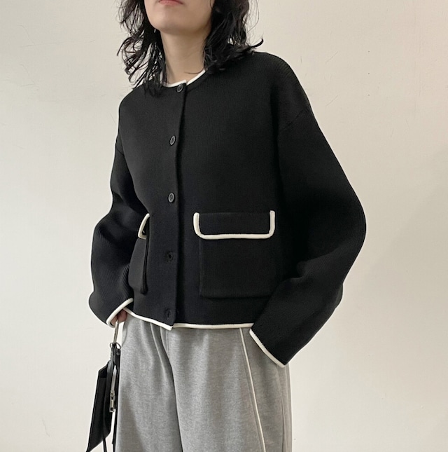 ナンバーミーTOKYO"BYCOLOR KNIT JACKET"BLACK