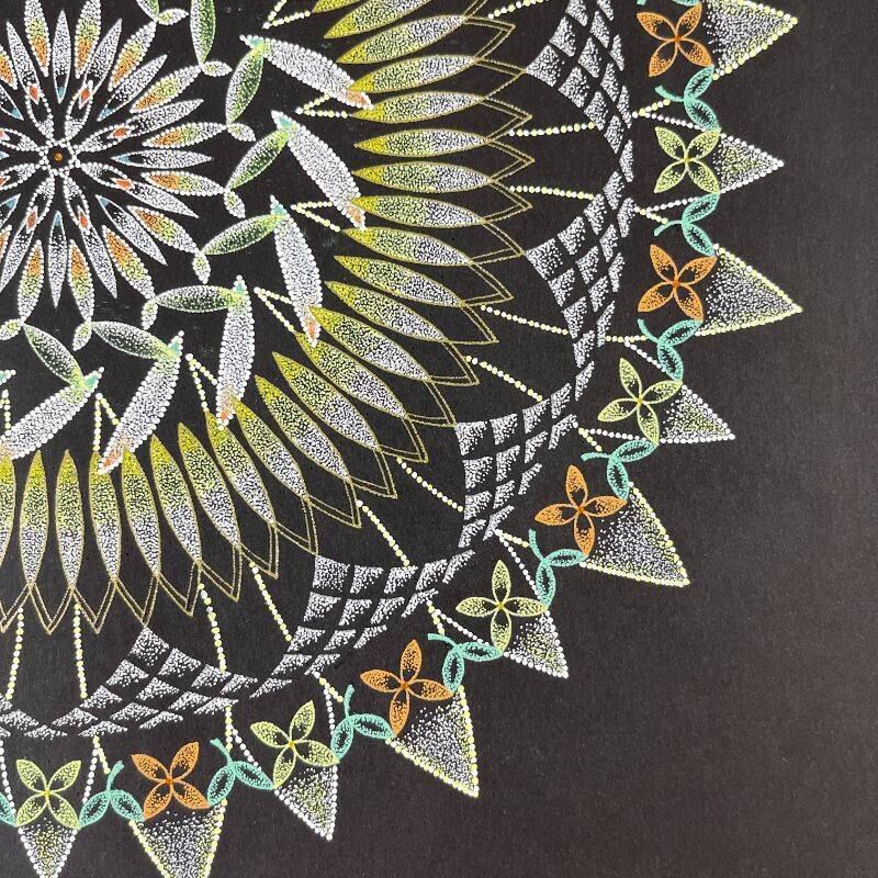 点描曼荼羅画 『 2月のひまわり 』 | Milky Way☆彡