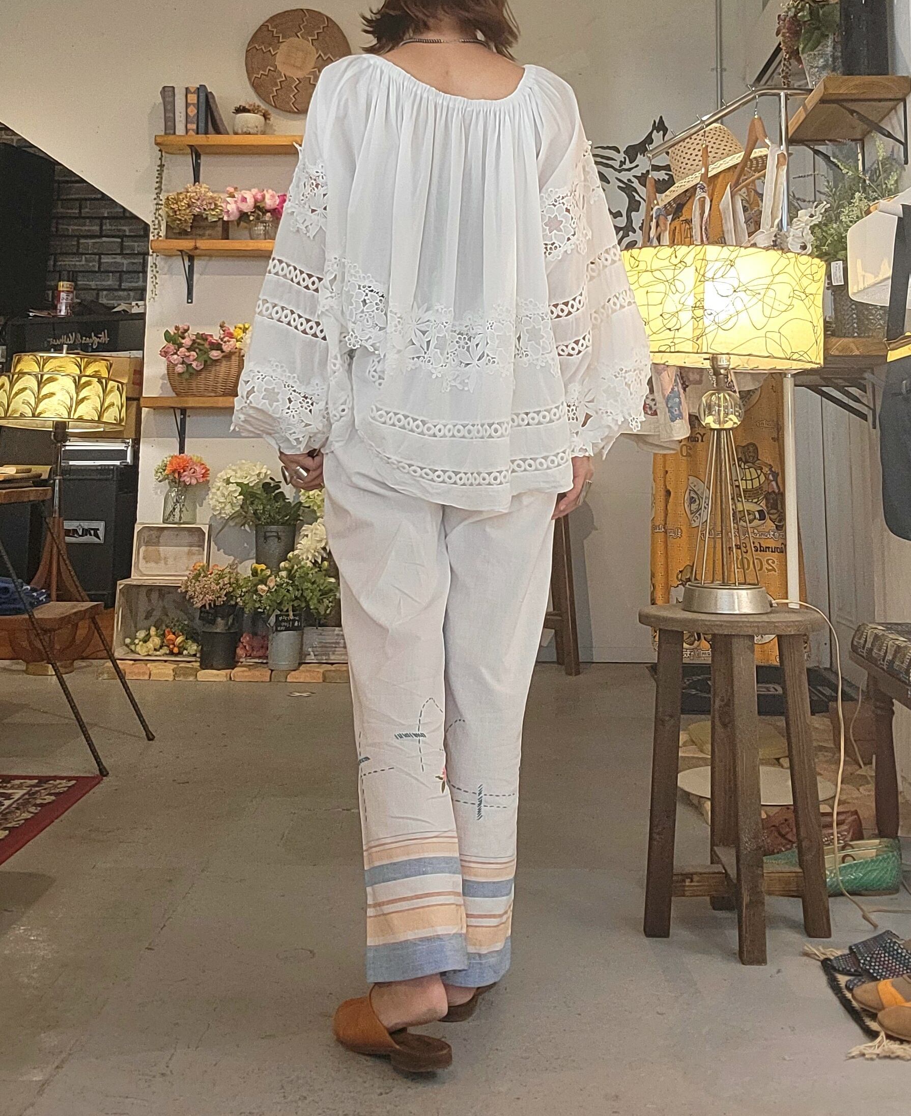 M様ご予約品 RMPT040 ヴィンテージクロスリメイクパンツ | alocasia