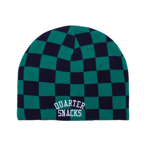 QUARTERSNACKS / CHECKERBOARD BEANIE GREEN/BLUE