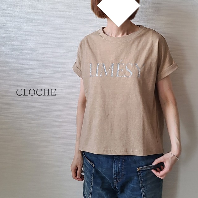 【CLOCHE】ラメロゴTシャツ(412-85717)