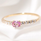 パパラチアサファイア リング 0.21ct D0.16ct k18