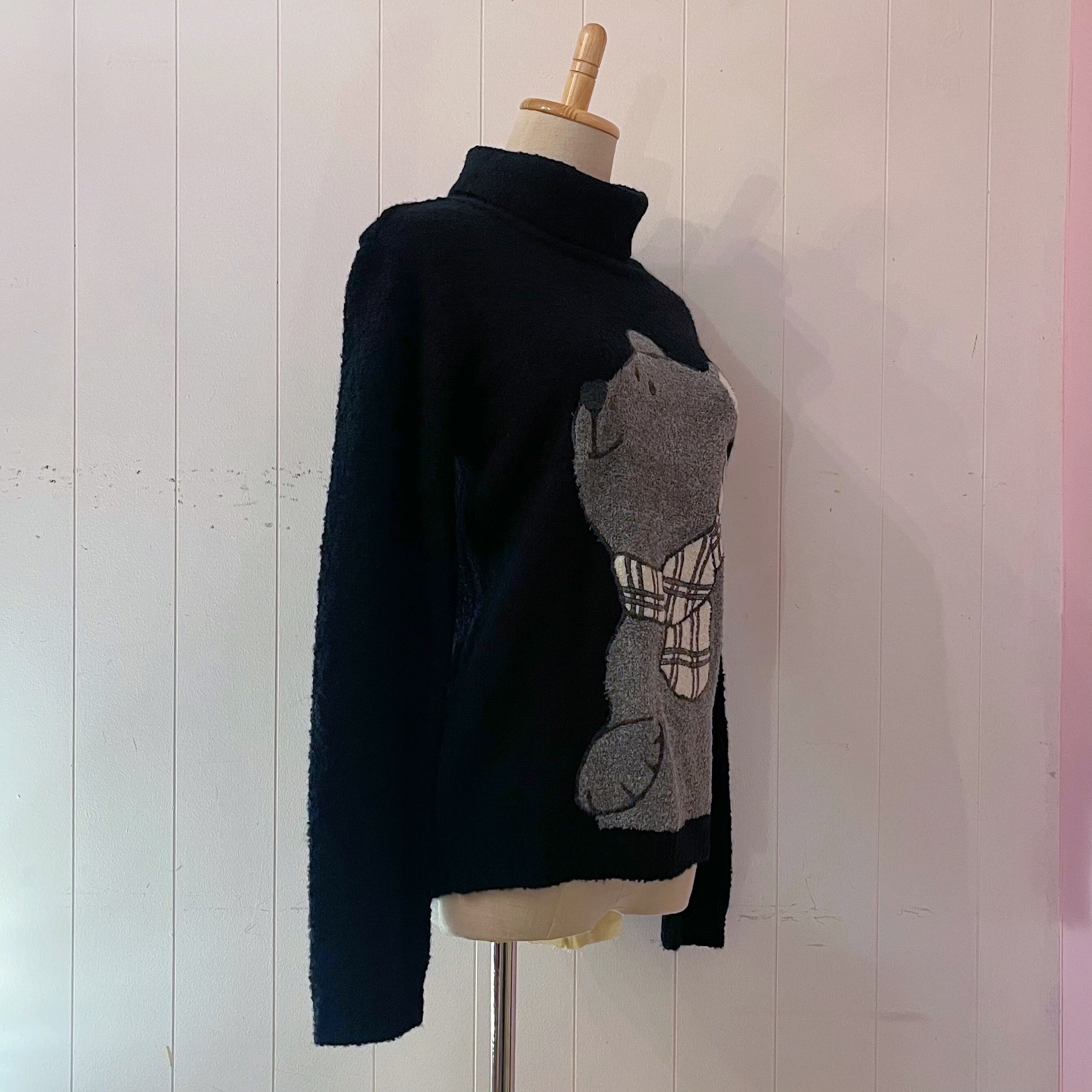 CASTELBAJAC / muffler bear black turtle sweater