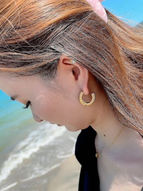 316L hawaiian zirconia round pierce（ 片耳用 ）#p10 | rani