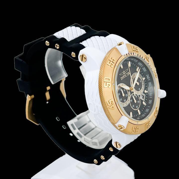 メンズ腕時計 200m防水 INVICTA インビクタ Subaqua サブアクア 白 ゴールド クロノグラフ 並行輸入品