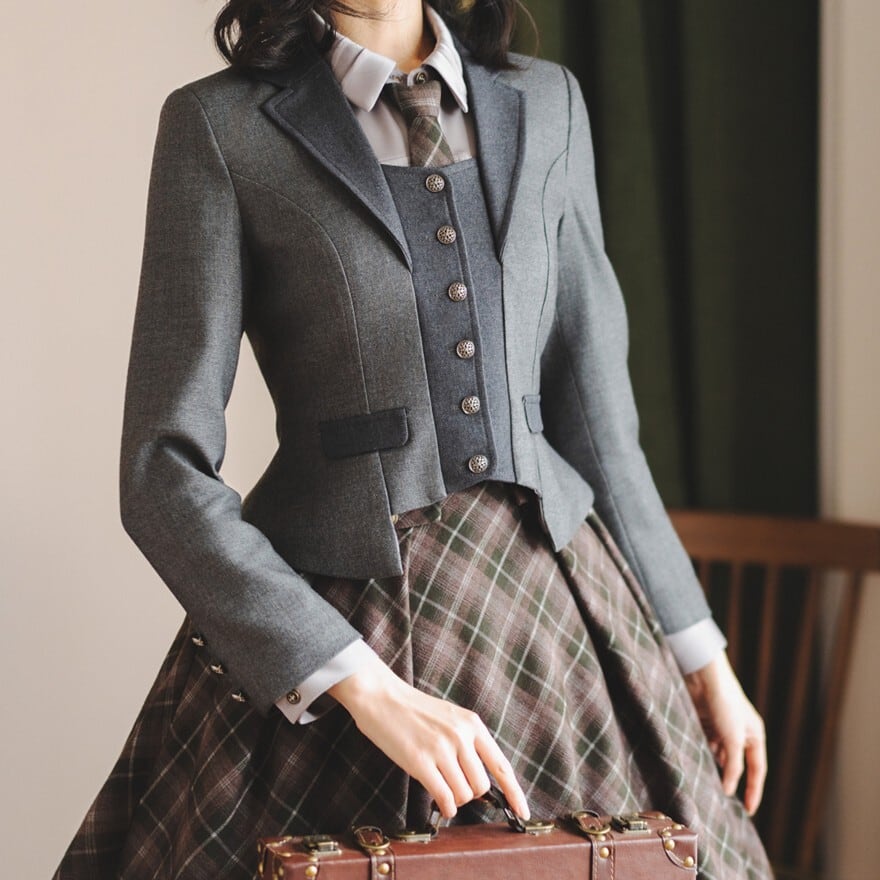 海外ブランド JSK ジャケット ロリィタ ロリータ クラシカル ロリィタ 向け テーラード ジャケット ウエスト シェイプ 2