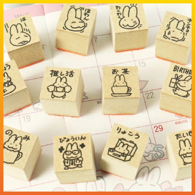 西村月　木製スタンプ　バラ