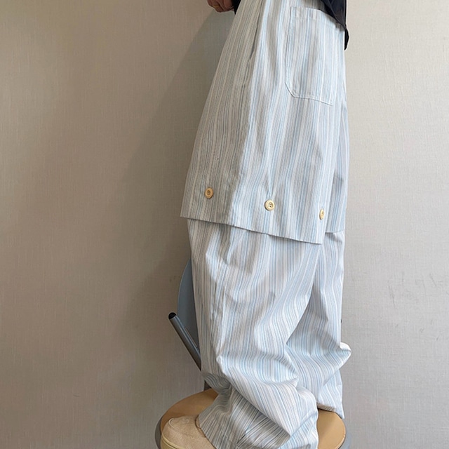 dannyandzee縦縞柄ルーズフィット2wayパンツ