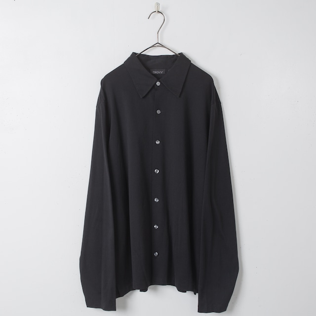 1990s vintage "DKNY" cotton × polyester plain shirt