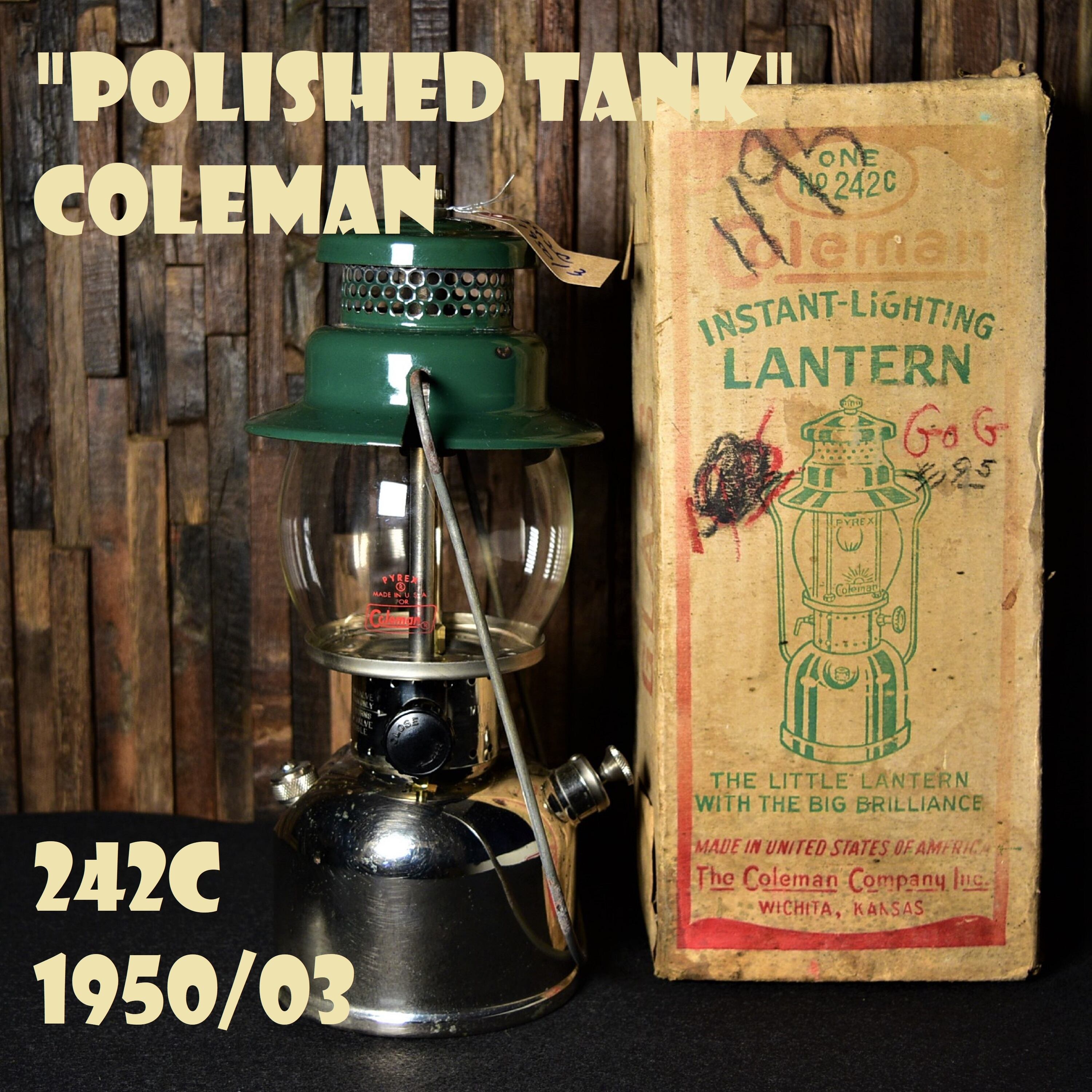 コールマン Coleman ランタン 1936年8月 242B 前期 オールドPIREX社