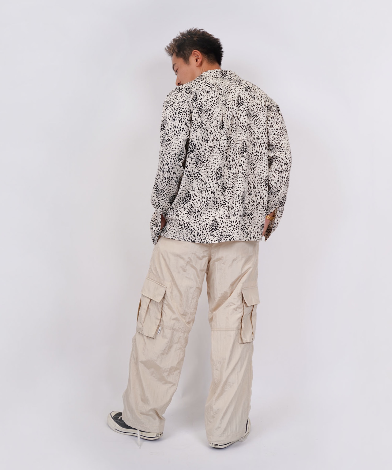 【#Re:room】SATIN NYLON WIDE CARGO PANTS［REP240］