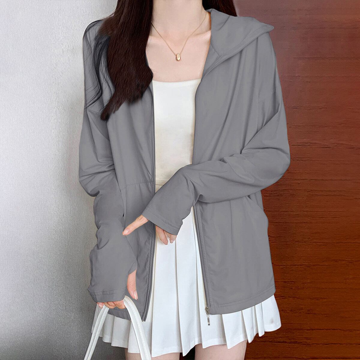 UV パーカー 接触冷感 レディース 夏 韓国 羽織り 大人 カジュアル おしゃれ ゆったり オーバーサイズ 紫外線対策 日焼け防止 薄手 UPF50+ 涼しい アウター サマー カーディガン 大人可愛い 大人女子