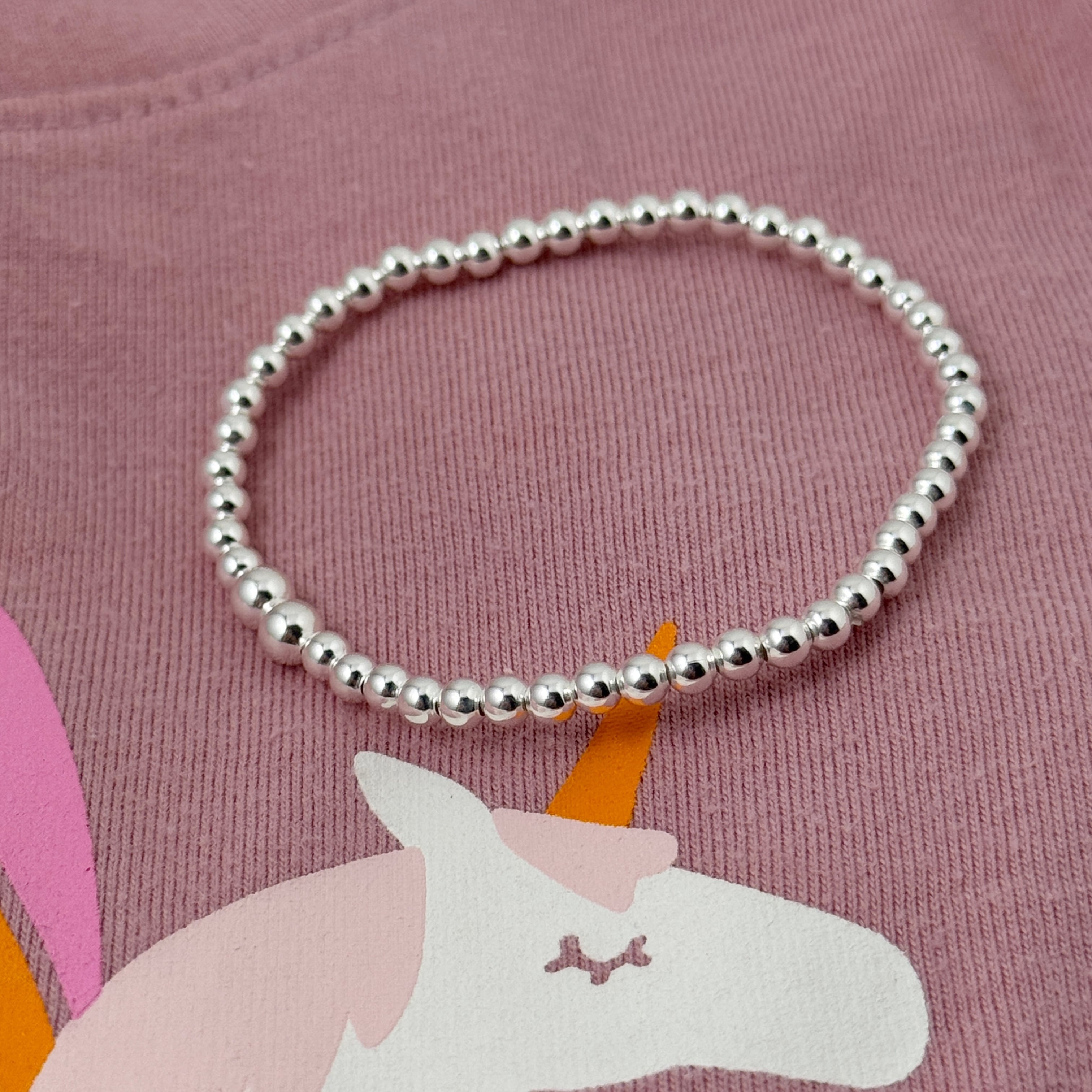 Baby/Kids ボールビーズ ブレスレット （ゴムが伸びます！）ビーズ直径