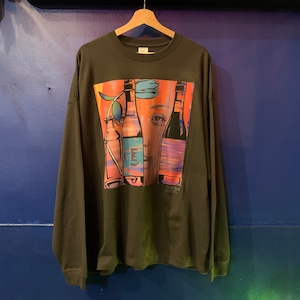 natural woman wide L/S Tee（fade BLACK ）
