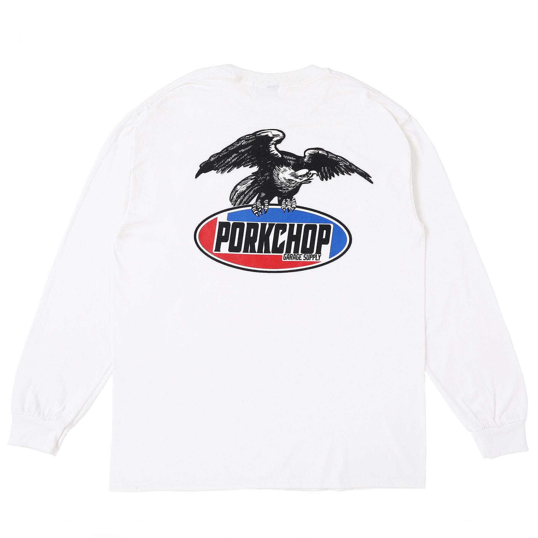 EAGLE LOGO L/S TEE/WHITE