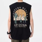 バックプリントノースリーブTシャツ　A4357