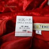 フラダンス 衣装 EKOLU EHIKU エコルエヒク ワンピース ドレス レッド系 赤 無地 シンプル 光沢 高級感 鮮やか かわいい 上品 おしゃれ ダンス衣装 イベント ステージ 日本製 レディース