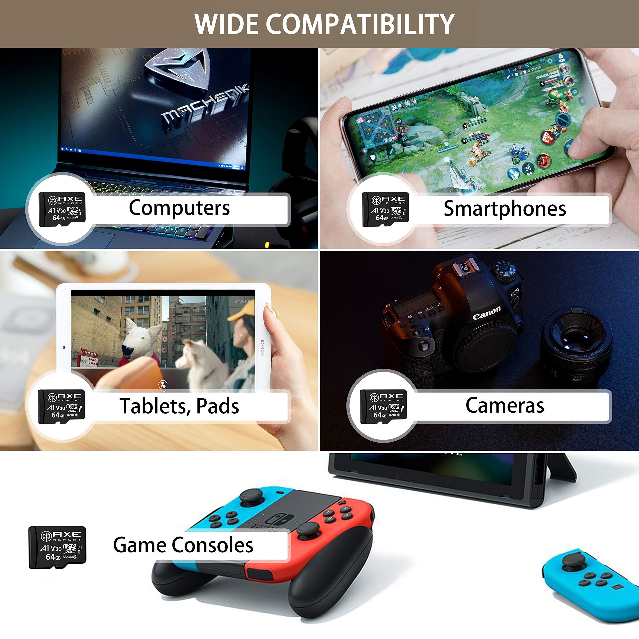 AXE microSD 64GB マイクロsdカード Nintendo Switch SDカード V30 UHS
