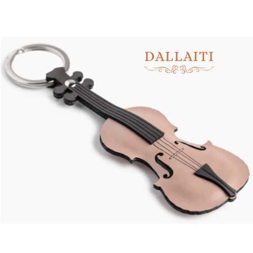 DALLAITI　イタリア製レザーキーホルダー　バイオリン
