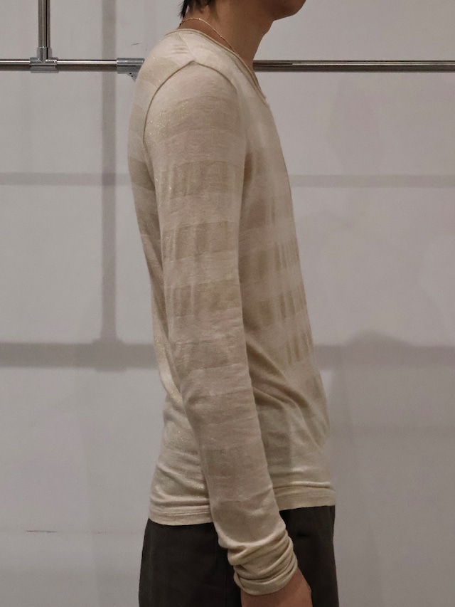【Y's】glitter border light knit