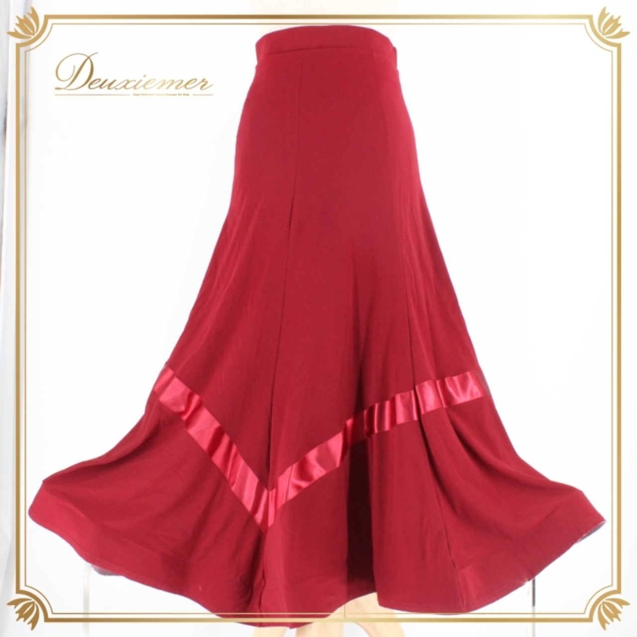 社交ダンス 衣装 スタンダード スカート レッスンウェア レディース ボルドー レッド系 ICHIOKU イチオク 無地 光沢感 練習着 フォーマル スカート丈 約83cm ウエスト約31.5cm～ エレガント スポーツウェア ダンスウェア おしゃれ シンプル 丈夫 伸縮素材 ポリエステル 深みのある色 美しいシルエット フォーマルウェア レディースファッション 高品質 ヨガダンス 体型カバー