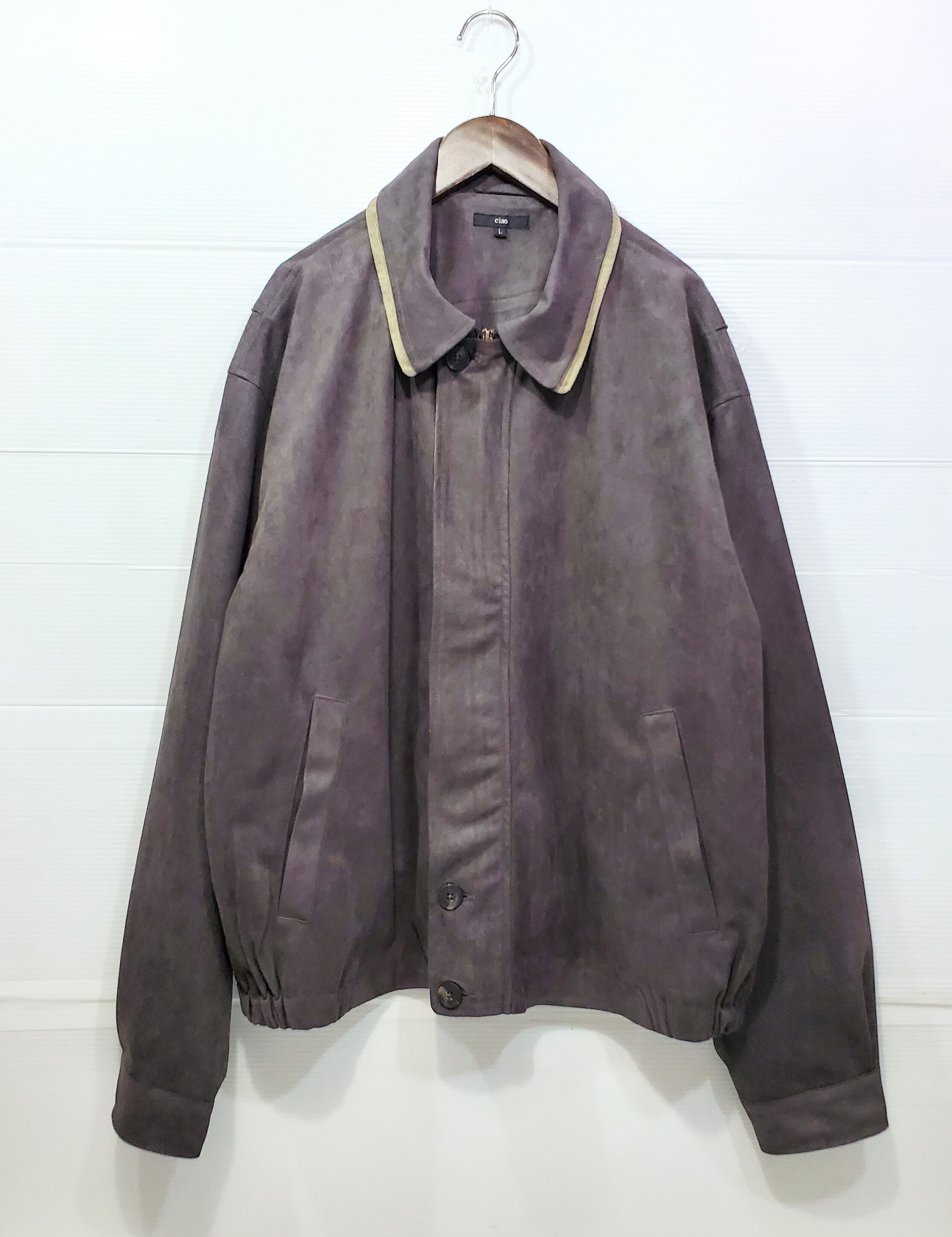 スウェードタッチ ストレッチWカラーブルゾン（グレー）