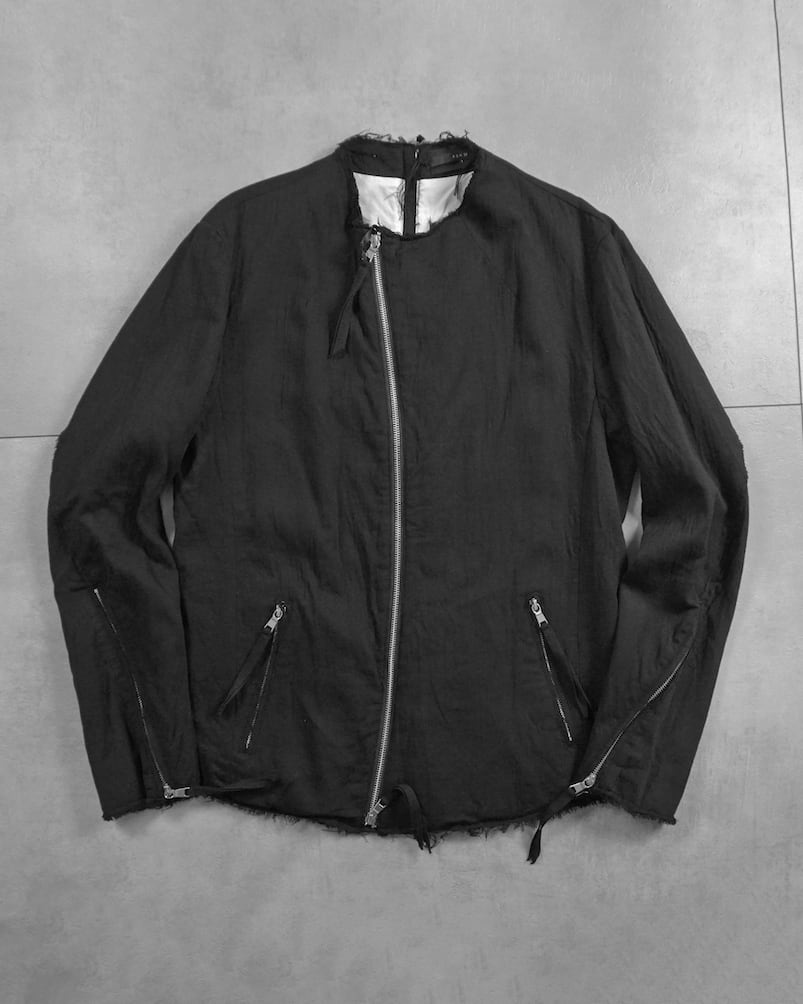 ASKYY / CURVED ZIPPER RIDERS JACKET