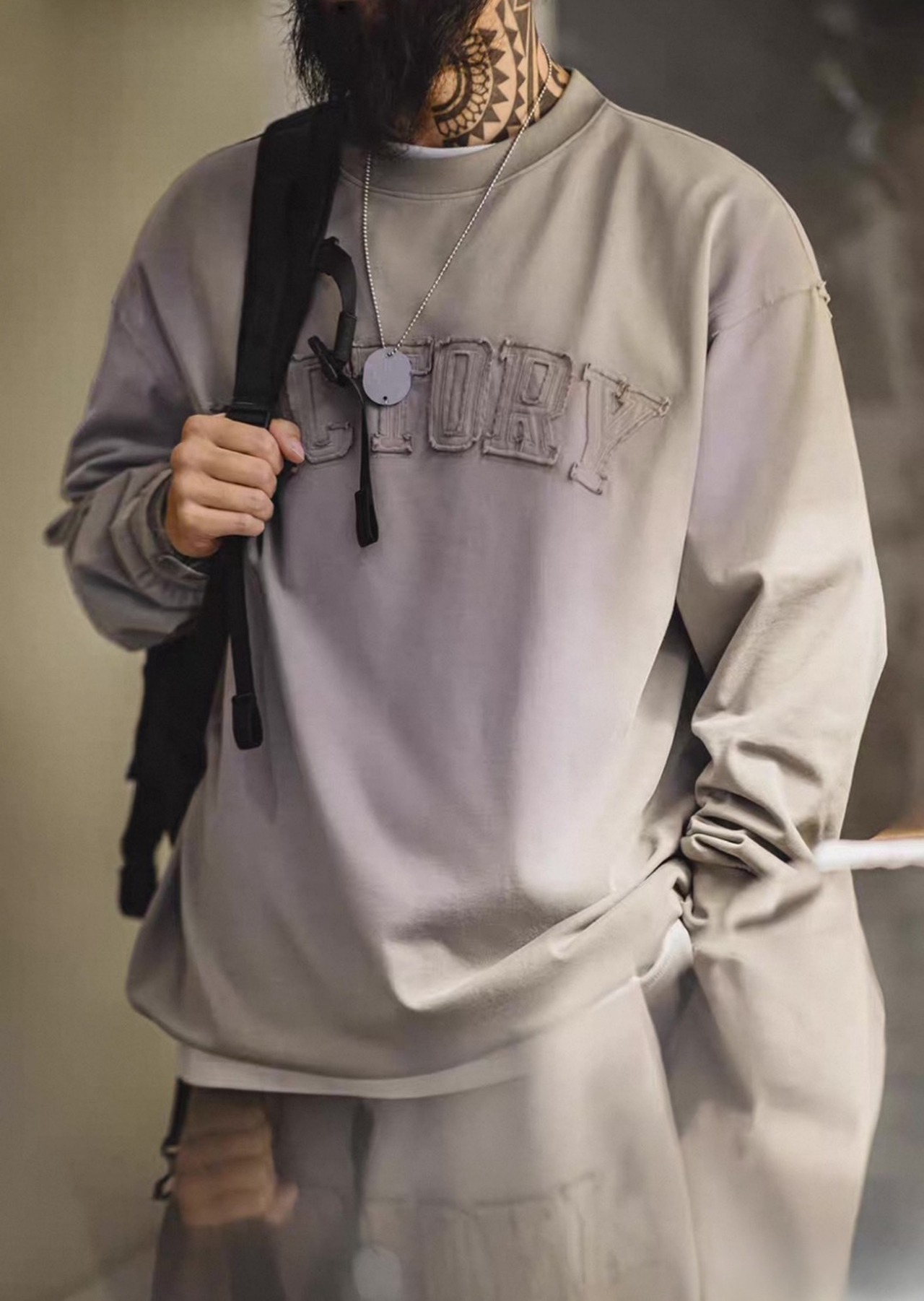 Vintage letter embroidery tops 1342 - 6