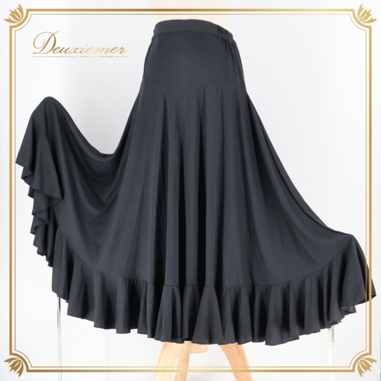 フラメンコ 衣装 ファルダ スカート 黒 無地 ペチコート レッスン 練習着 軽い emika エミカ ブラック系 スカート レディース フラメンコ用品 ダンス衣装 発表会 軽量 エレガント シンプル ブラック コスチューム 練習用 発表会衣装