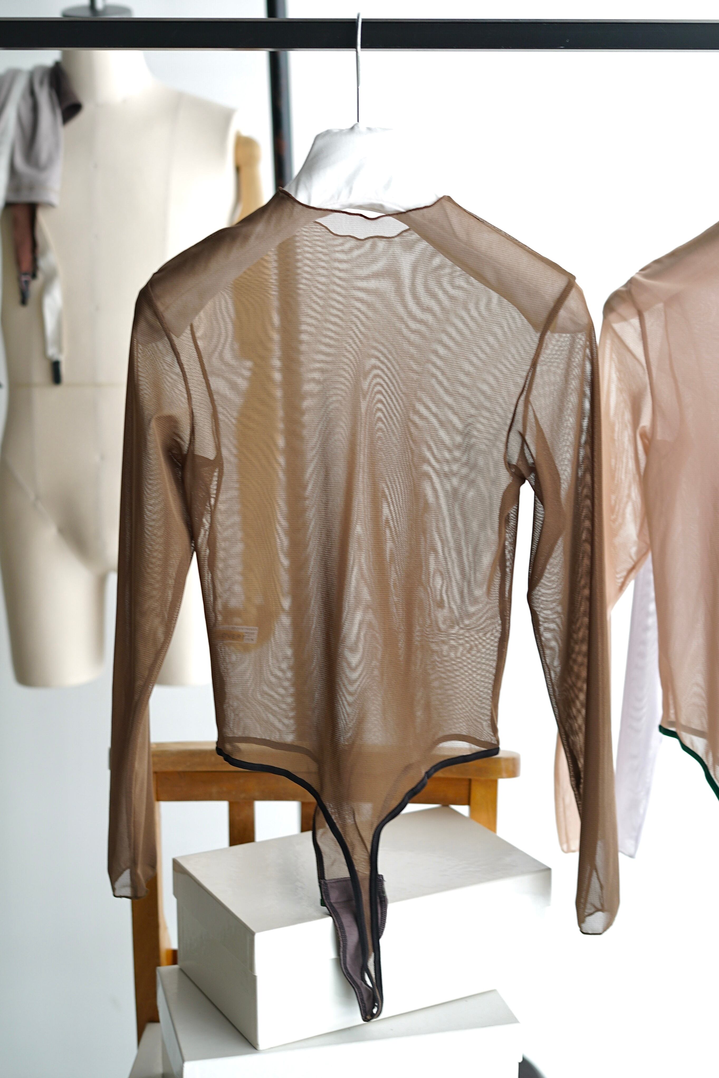 OVERNEATH / Longsleeves Tull Net (Bodysuit 088) (Grey , Beige