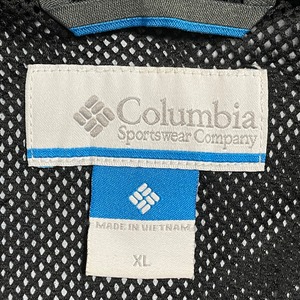 Columbia ナイロンジャケット ライトアウター ジップアップ フルジップ 刺繍 ワンポイントロゴ XL オムニシールド 撥水 アウトドア コロンビア  us古着