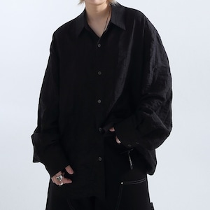 Retro oversized Tencel blend minimalist shirt(MT1408)