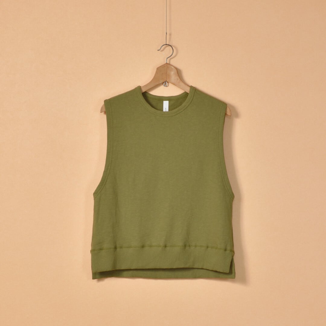 prit プリット エコ裏毛プルオーバーベスト・オリーブ