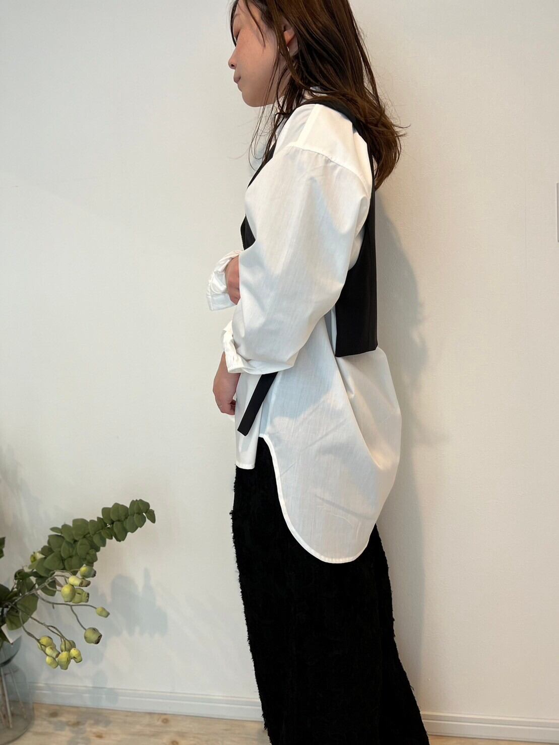 【SELECT】台衿付きワイドシャツ