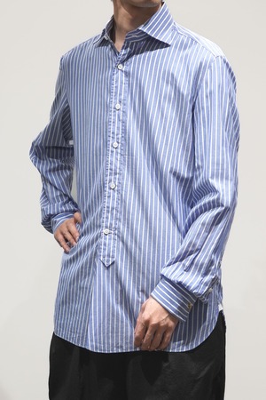 00's "ARNYS PARIS" Cotton Broadcloth Stripe Pattern French Cuffs Shirt