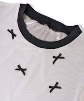 チュールレイヤードミニリボンTOPS (GRAY) CQ-46082