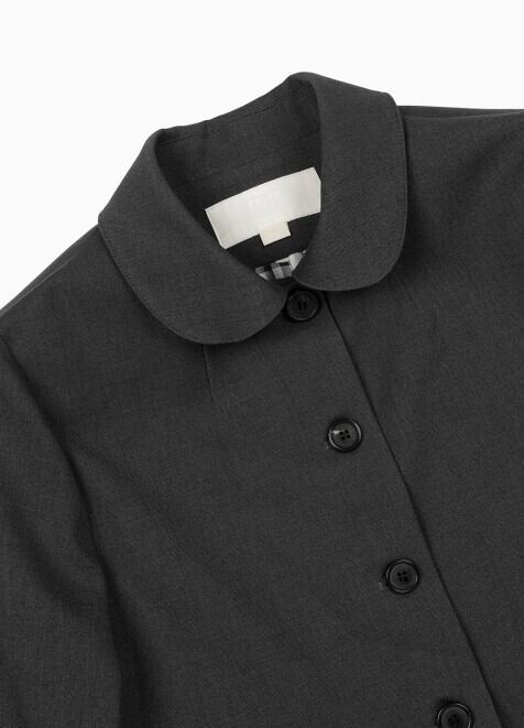 ☆IVE レイ 着用！！【OHESHIO】ROUND FRILL JACKET, CHARCOAL | もごつ
