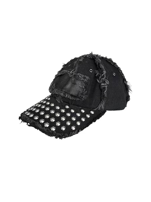 【CinderVein】Fringe Rivet Denim Cap