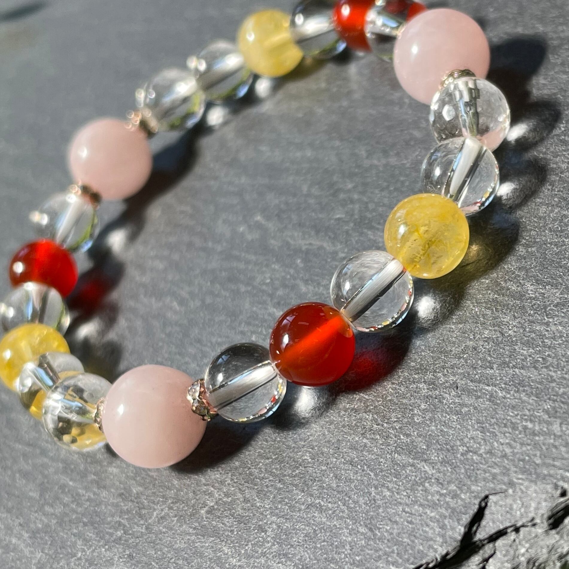 ガネーシャ天珠・シナバークォーツ・カーネリアン・天眼サードオニキス ブレスレット ガネーシャ天珠・シナバークォーツ・カーネリアン・天眼サード