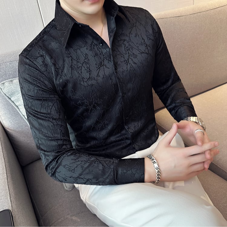 シャドウフラワー スリムフィットシャツ 3カラー LB1024