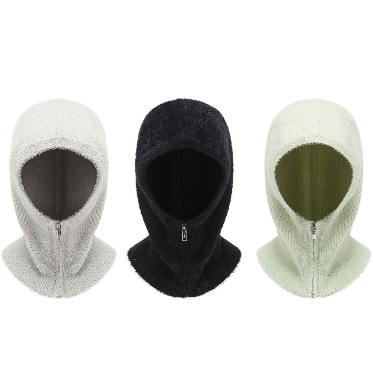 ジップアップニットバラクラバ　1054